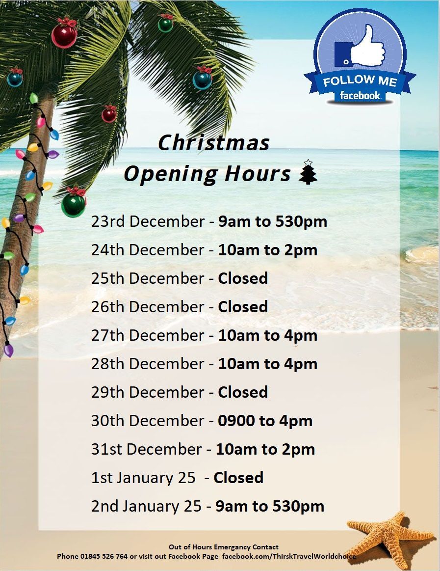 Store Christmas Opening Hours