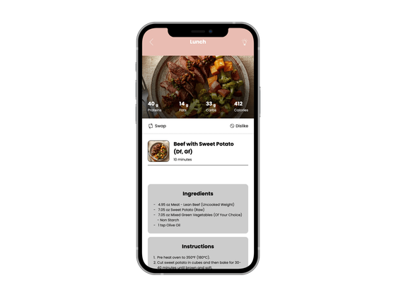 A cell phone with a picture of a bowl of food on the screen.