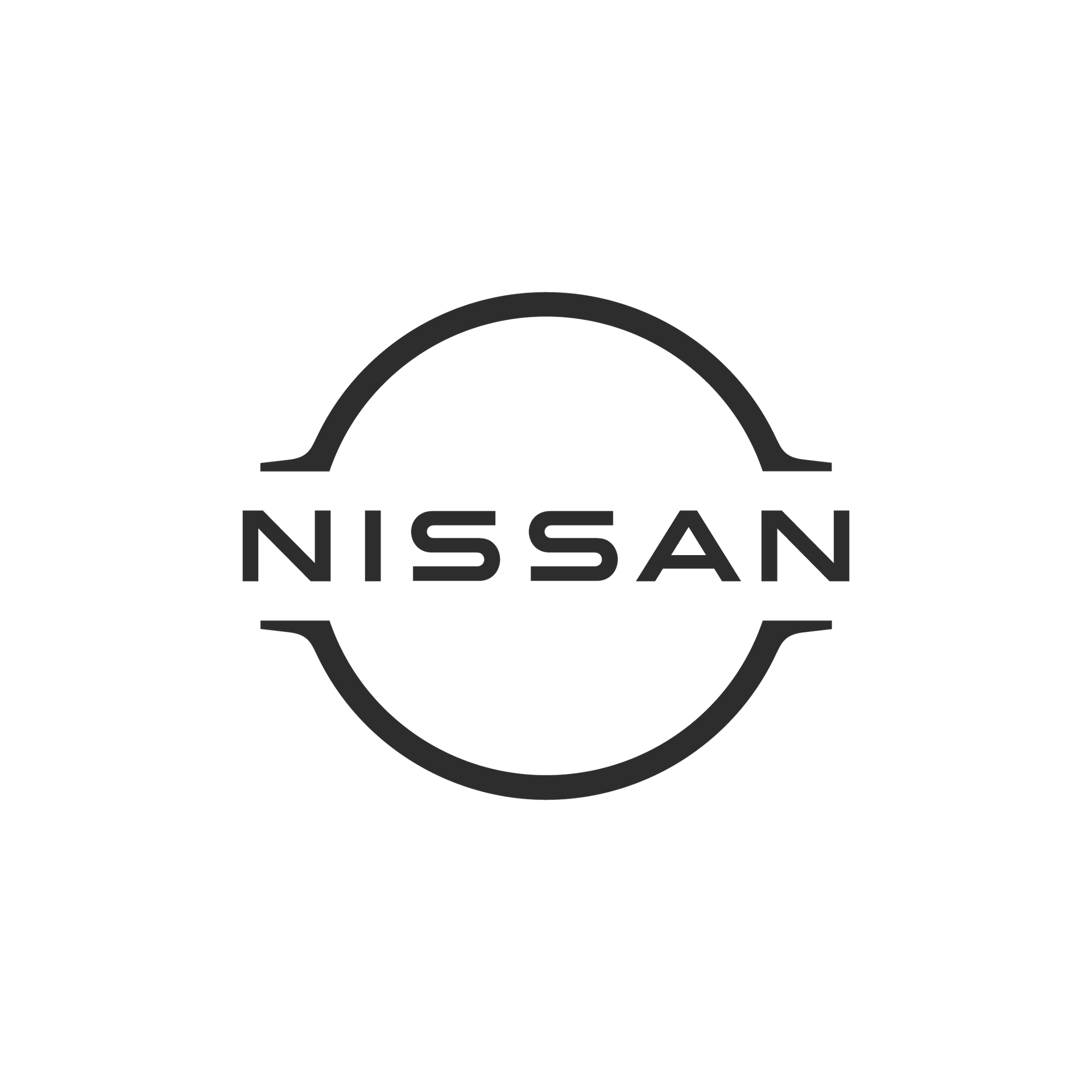 SUV Nissan cinza escuro sobre fundo branco, vista frontal em três quartos.