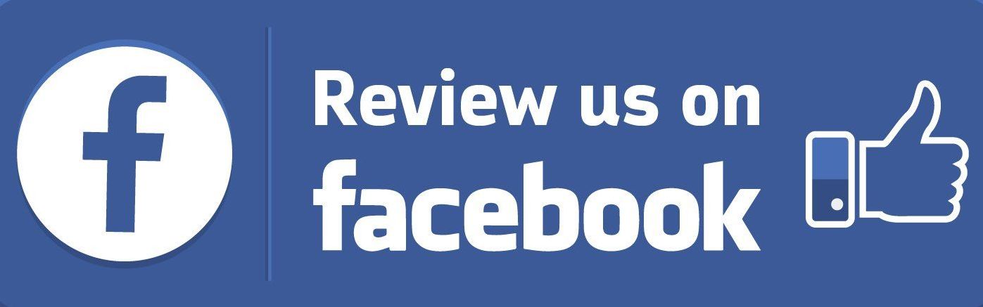 A facebook logo that says review us on facebook