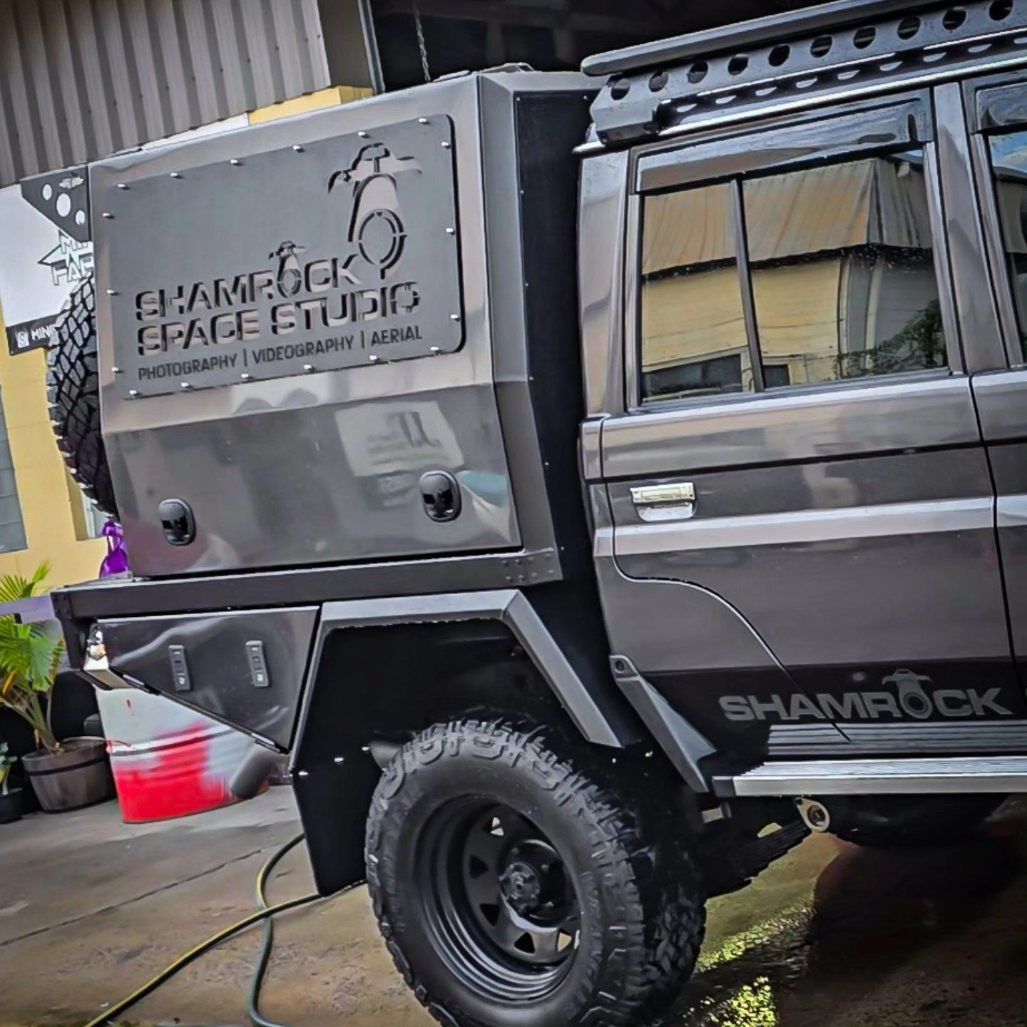Gray 4x4 Truck with A Custom Utility Body, Black Wheels — Mingweld Fabrication in Bungalow, QLD