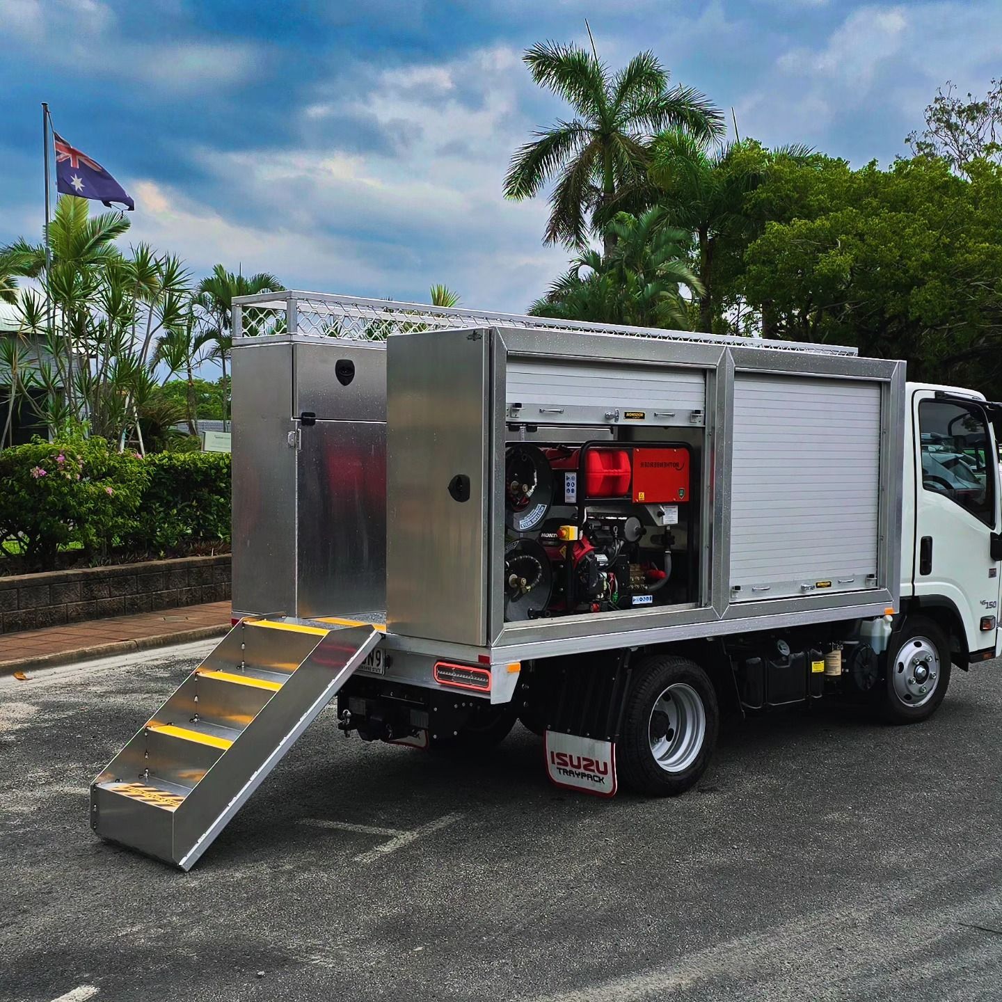 Emergency Response Truck with Open Side and Ramp — Mingweld Fabrication in Bungalow, QLD