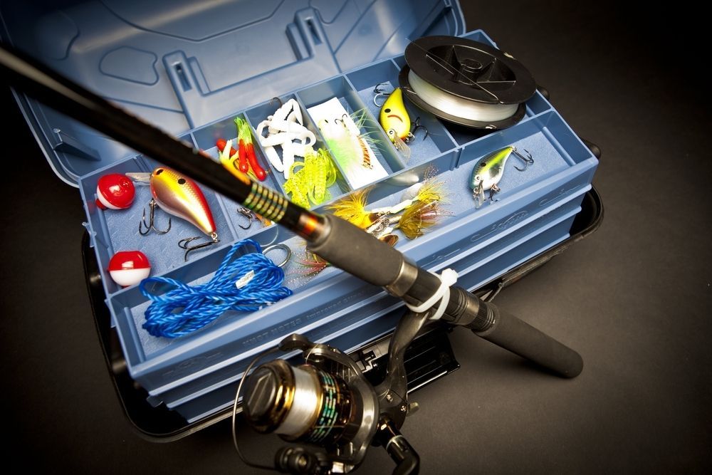 Fishing Tackle Box Open with Fishing Rod, Lures, and Line — Mingweld Fabrication in Bungalow, QLD