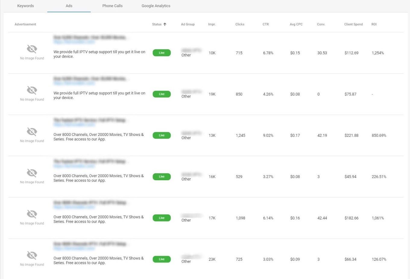 A screenshot of a web page showing a list of messages.