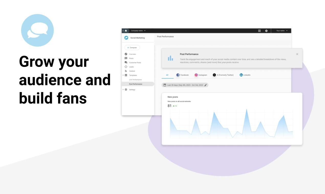 A screenshot of a website that says `` grow your audience and build fans ''.