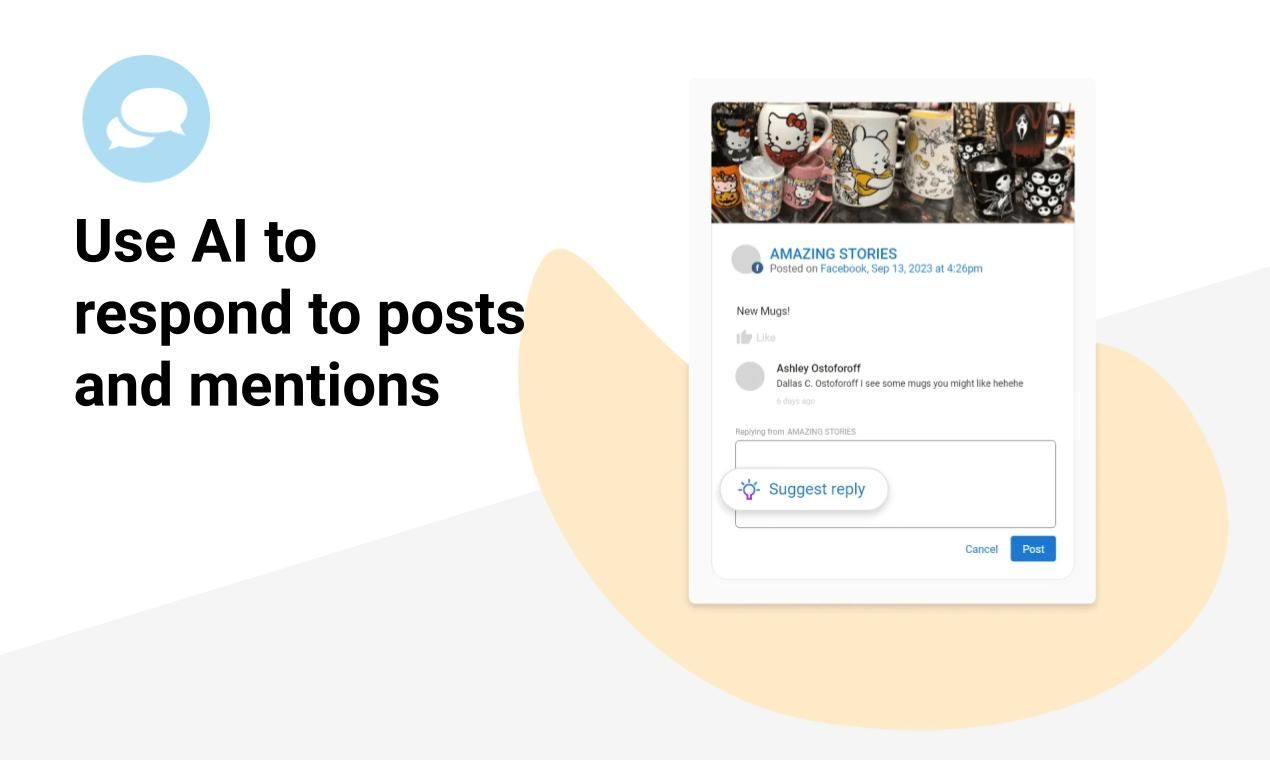 A screenshot of a website that says `` use al to respond to posts and mentions ''.
