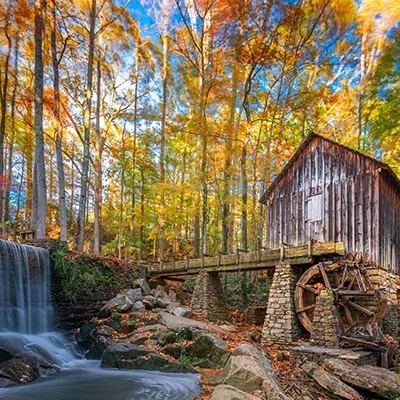 Marietta, GA landmark: Lefler Grist Mill&mdash;Edge Roofing serves nearby homes with roof repair and replacement.