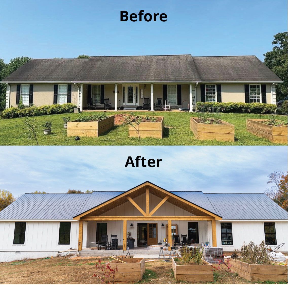 Edge Rofing Siding Hardie Plank Lap Siding House - Before and after