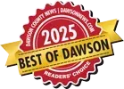 Best of Dawson 2025 | Edge Roofing Best of Dawson 2025 award badge for Edge Roofing