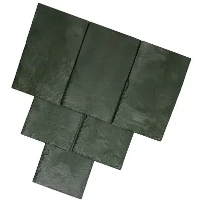 Premium Composite Slate Tile in Pine Green color Premium composite slate tile roof in Pine Green with luxury slate style and lower-maintenance ownership.