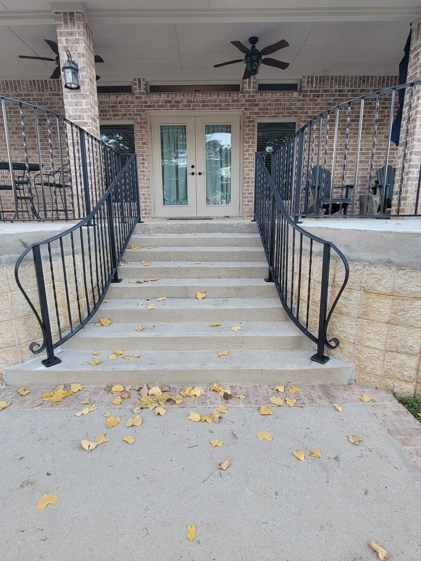 front stairs handrails