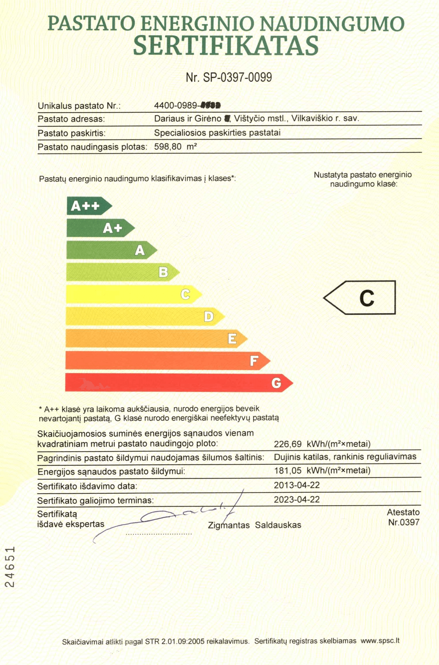 Pasato energetinis sertifikatas