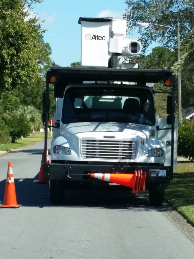 Truck with Orange Cone — Panama City, FL — Arbor Tree Care