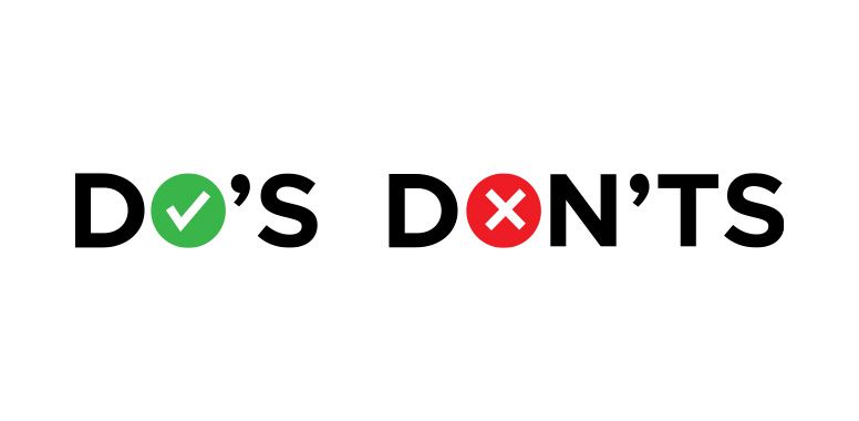 A logo for do 's and don 'ts with a green check mark and a red cross.