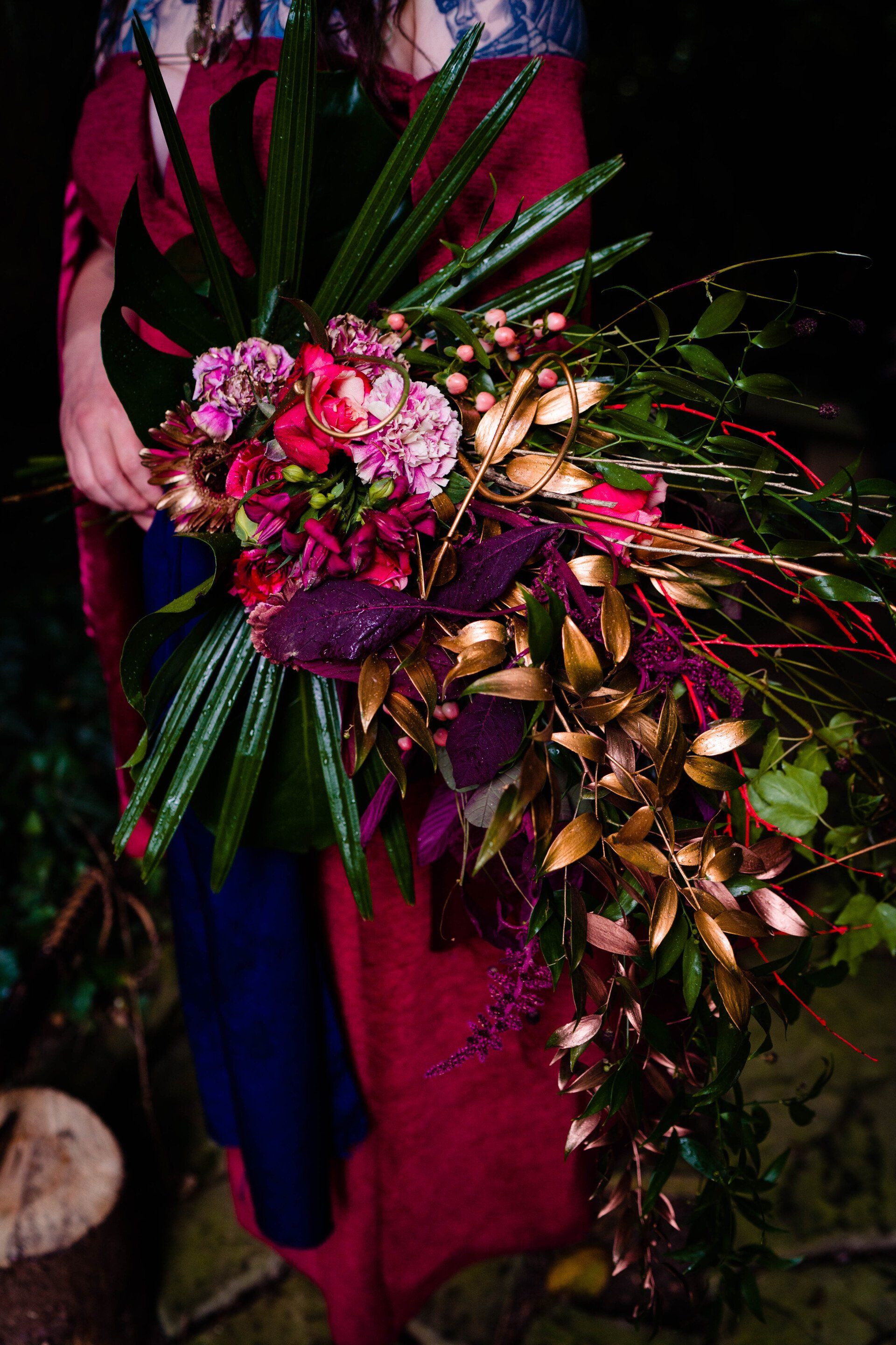 colourful stylised bridal bouquet
