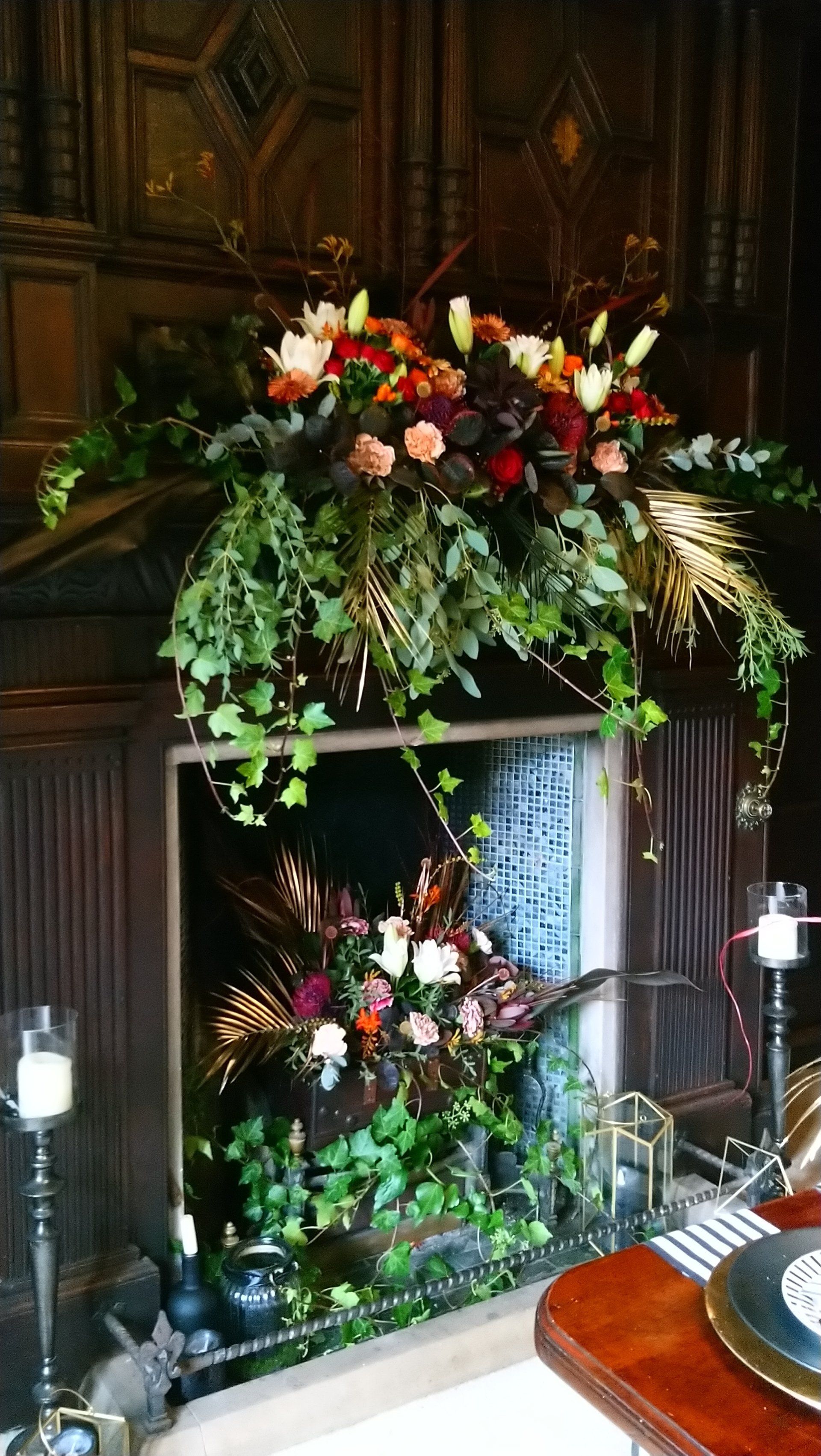 Gothic Fireplace flowers