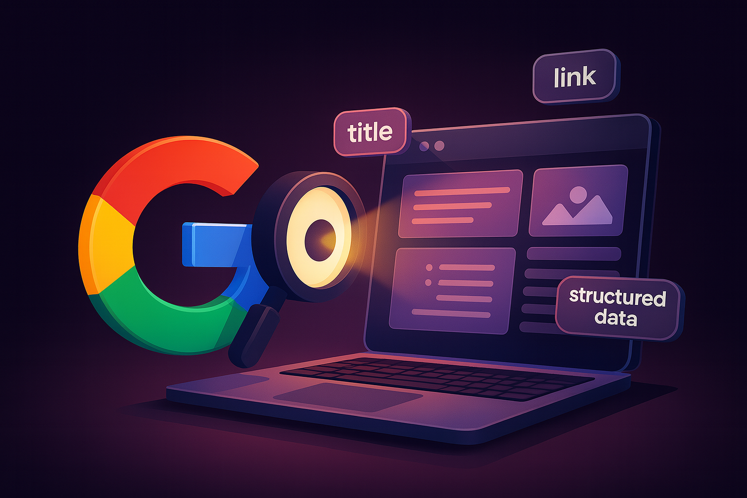 Google logo shining on a laptop screen with 