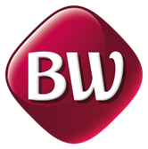 A red square with the word bw on it