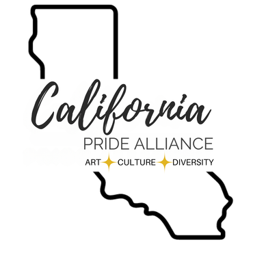 The logo for the california pride alliance is a map of california.