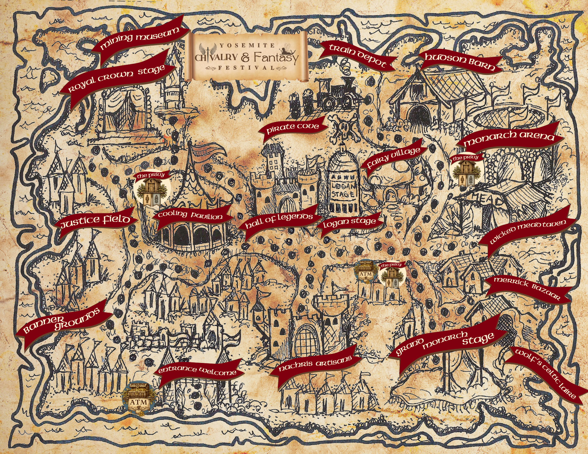 A map for the yosemite chivalry and fantasy festival