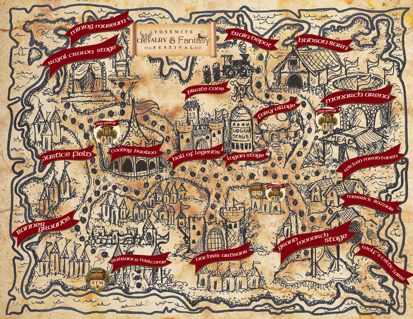 A map for the york shire chivalry and fantasy festival