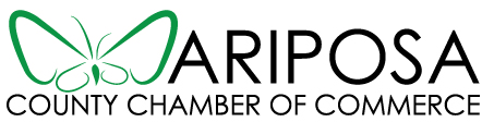 The logo for the mariposa county chamber of commerce