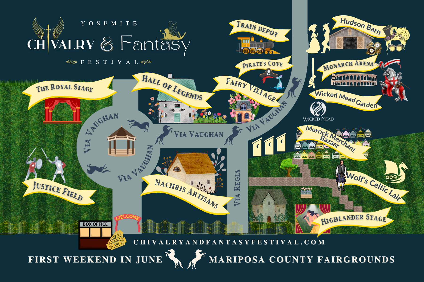 A map of the chivalry and fantasy festival