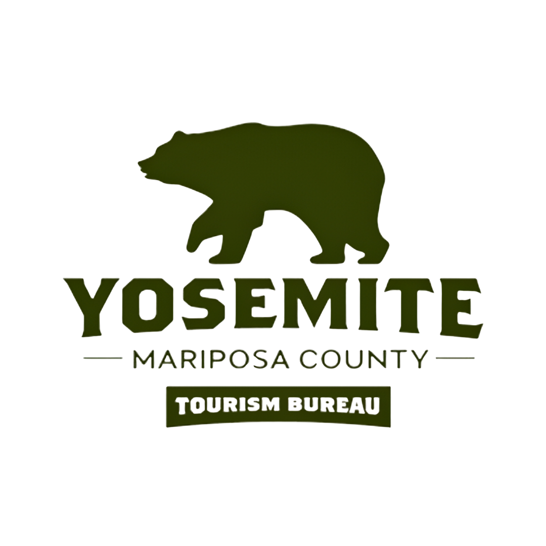 Yosemite Mariposa County Tourism Bureau logo with a bear silhouette