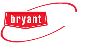 The bryant logo is red and white and has a circle around it.