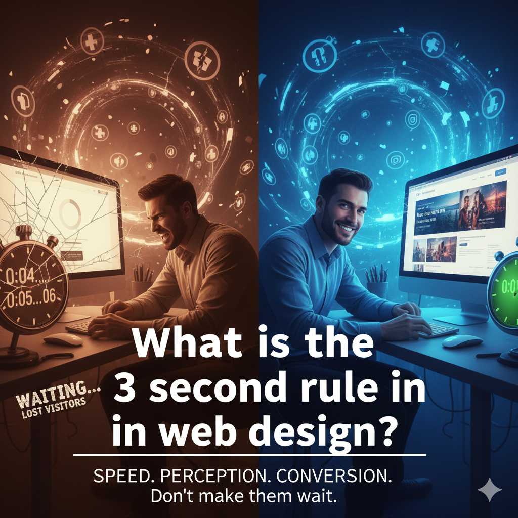 What is the 3 second rule in web design?