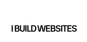 Black text reading “I BUILD WEBSITES” on a white background