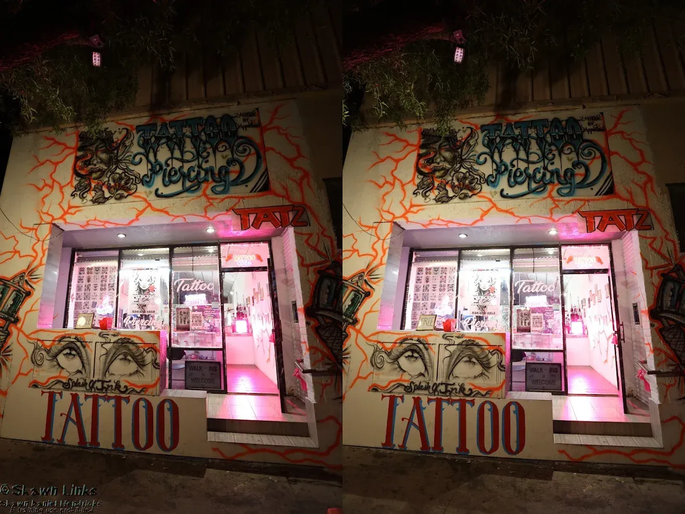 A tattoo shop with a sign that says tattoo on it