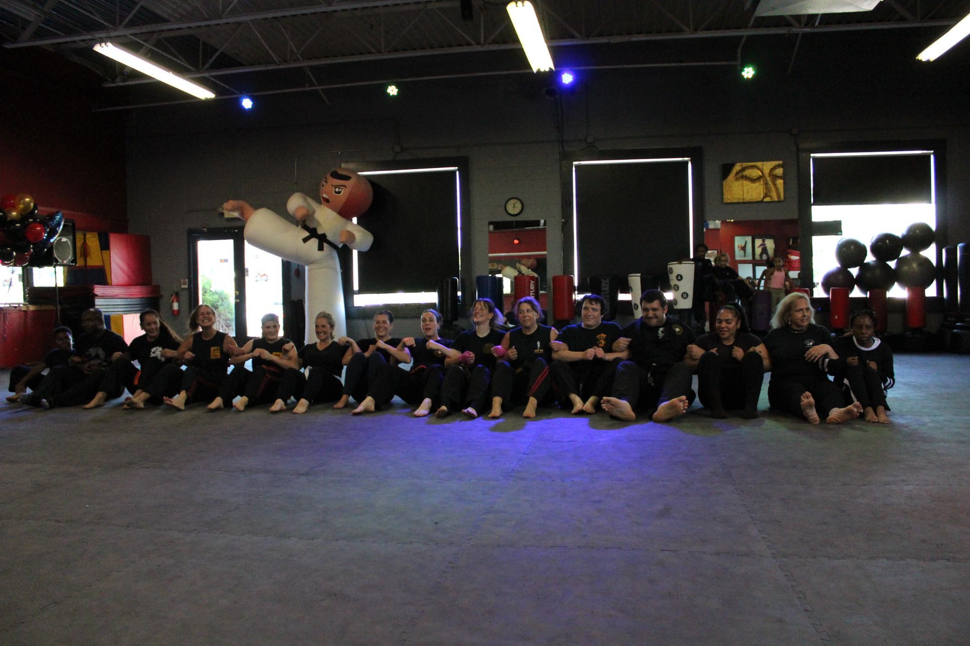 Karate World Adult Karate in Kenilworth, NJa Adults practicing karate drills at Karate World in Kenilworth, NJ, building fitness and daily stress relief.