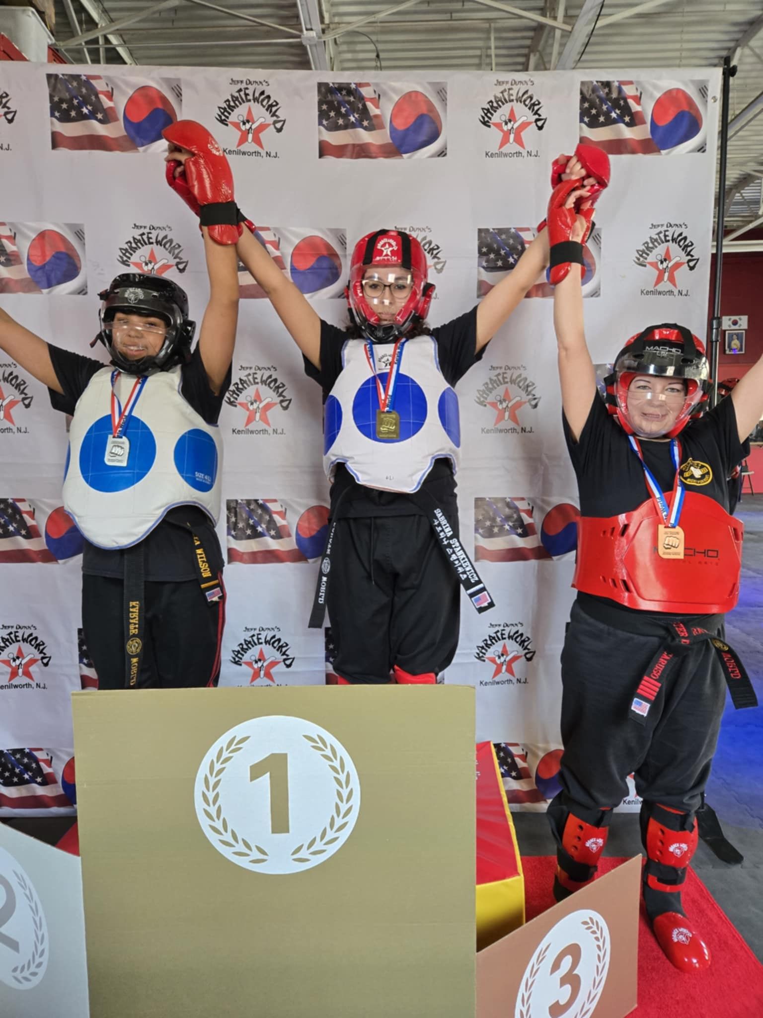 Kids practicing kata in a Youth Karate class at Karate World in Kenilworth, NJ, building focus and confidence