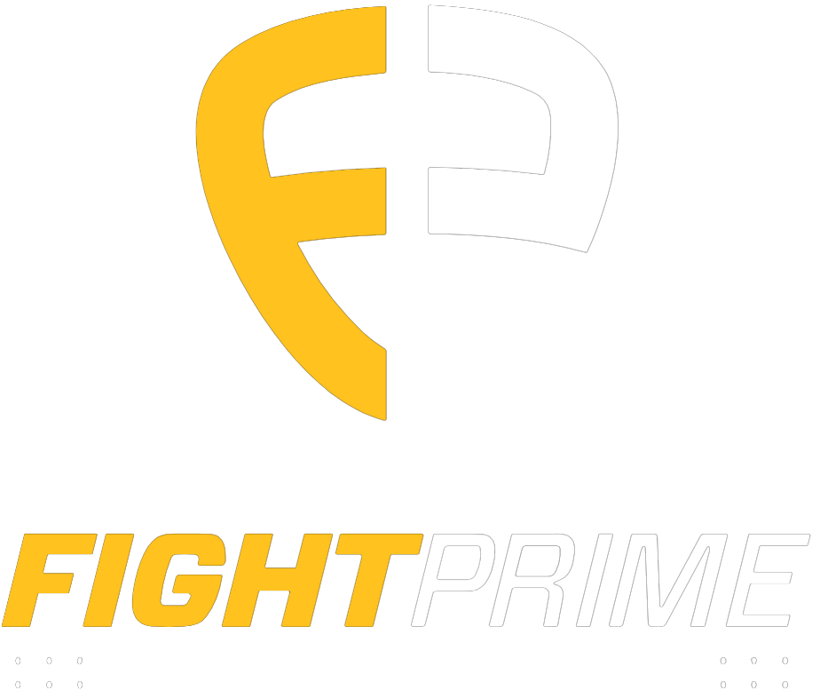 A yellow and white logo for a company called fight prime.