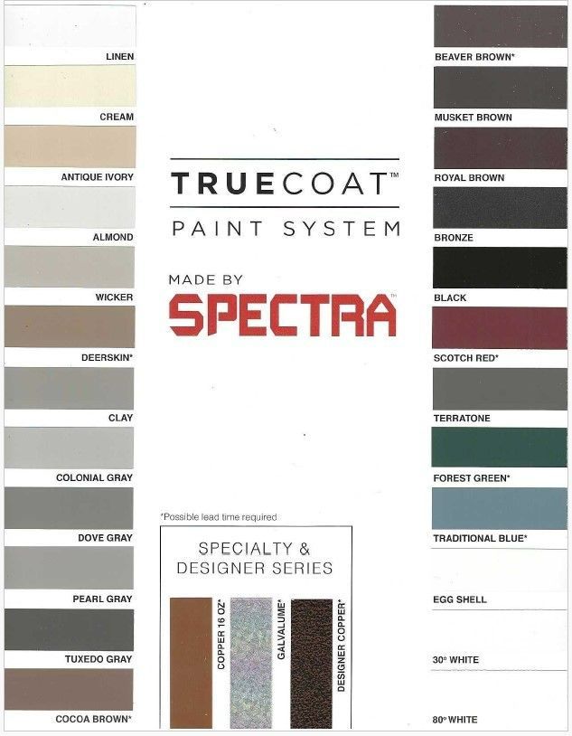 Color Chart - Gutter Service in Port Charlotte, FL