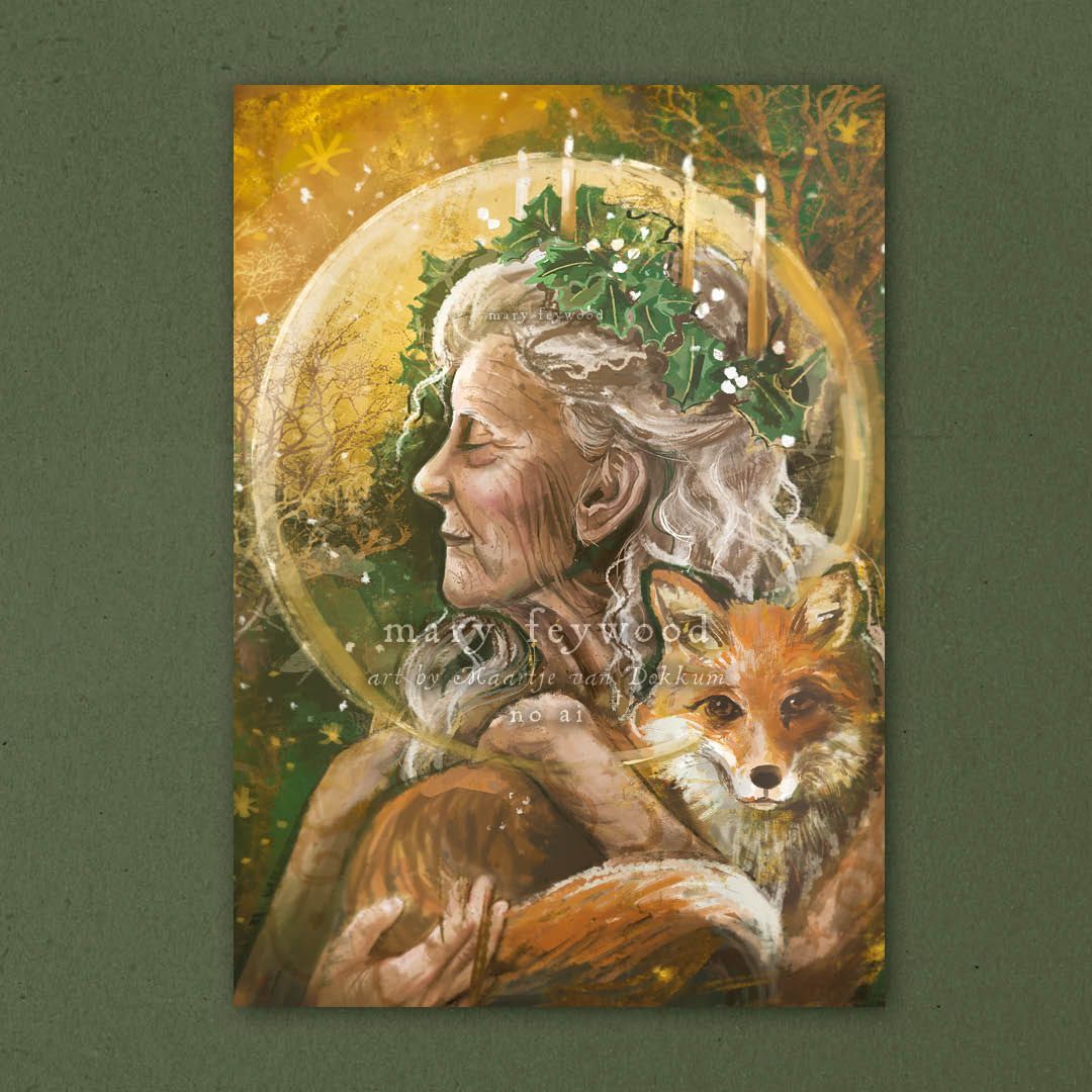 Limited Edition Art print - Yule Fox Crone