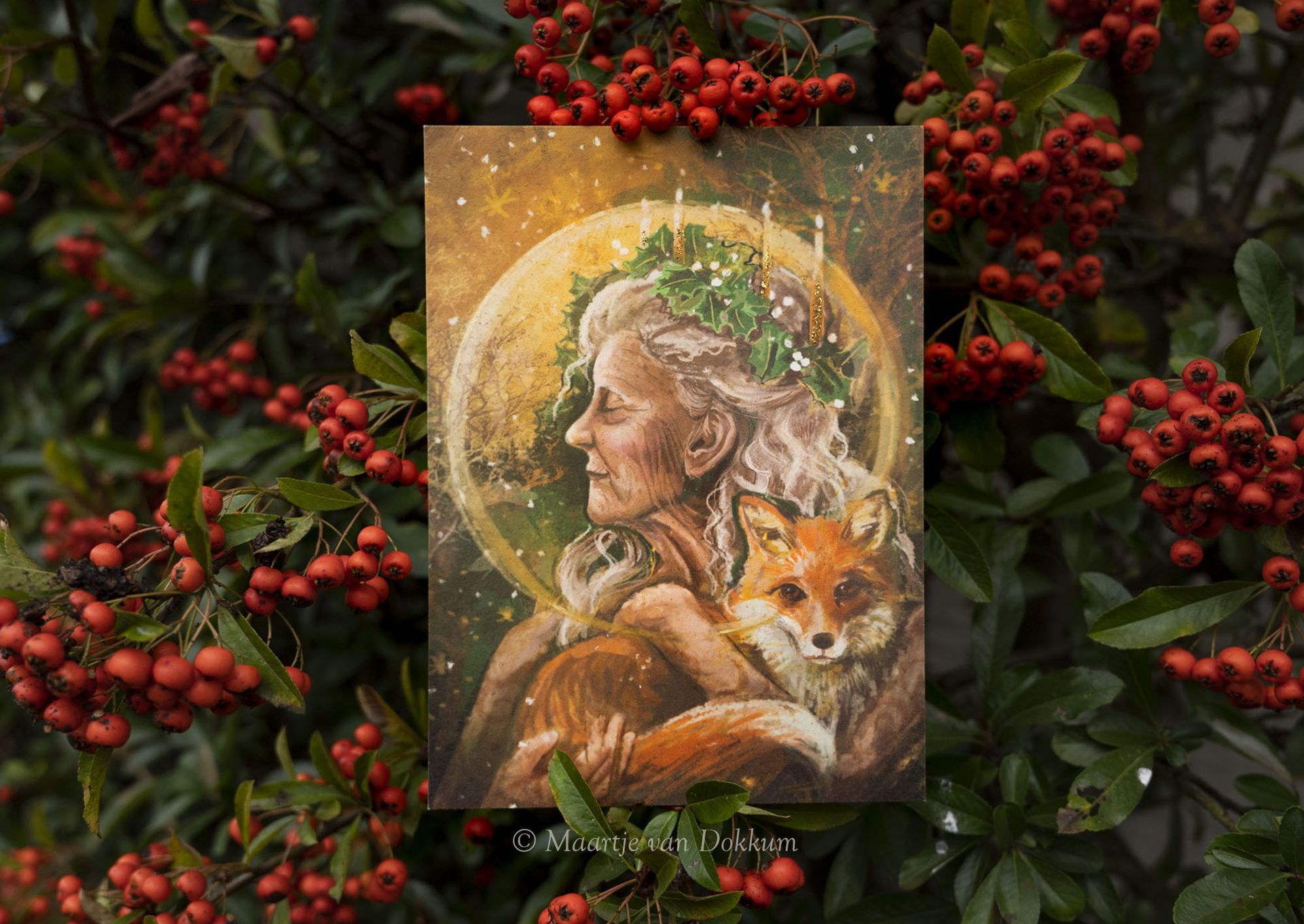 Limited Edition Art print - Yule Fox Crone