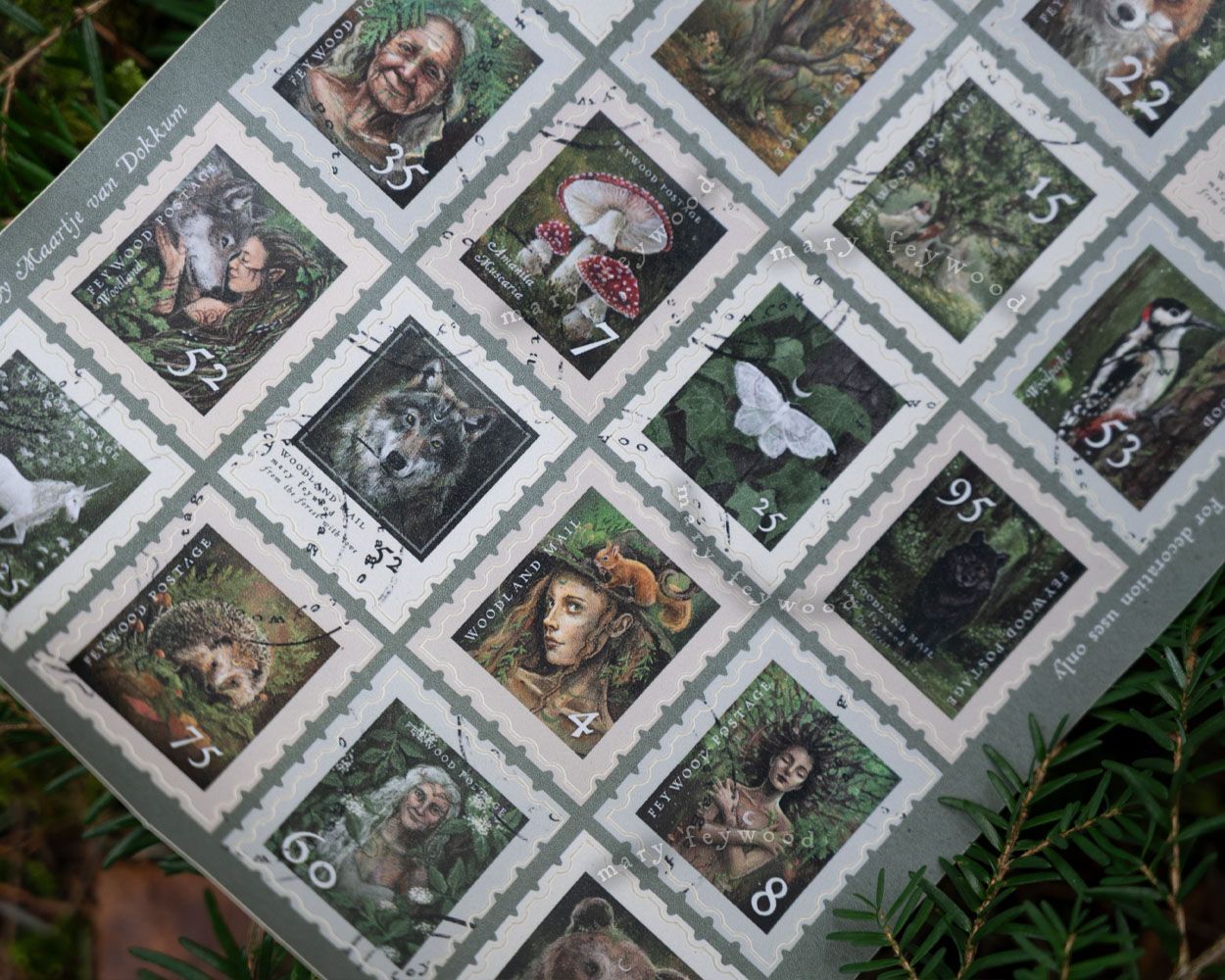 Stamp stickers - Woodland mail