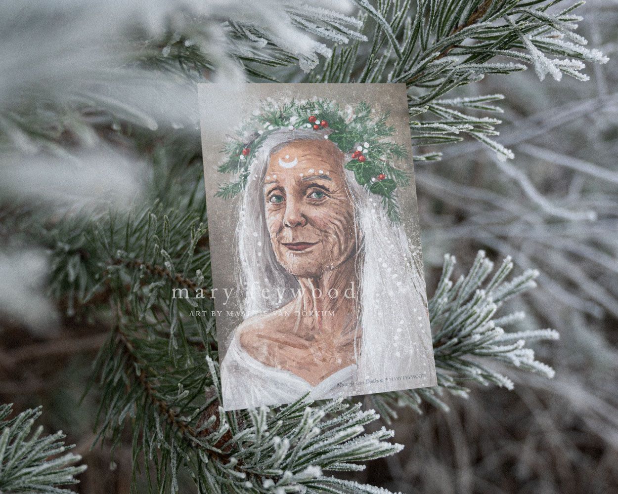 Limited Edition art print - Yule Snow Moon Crone