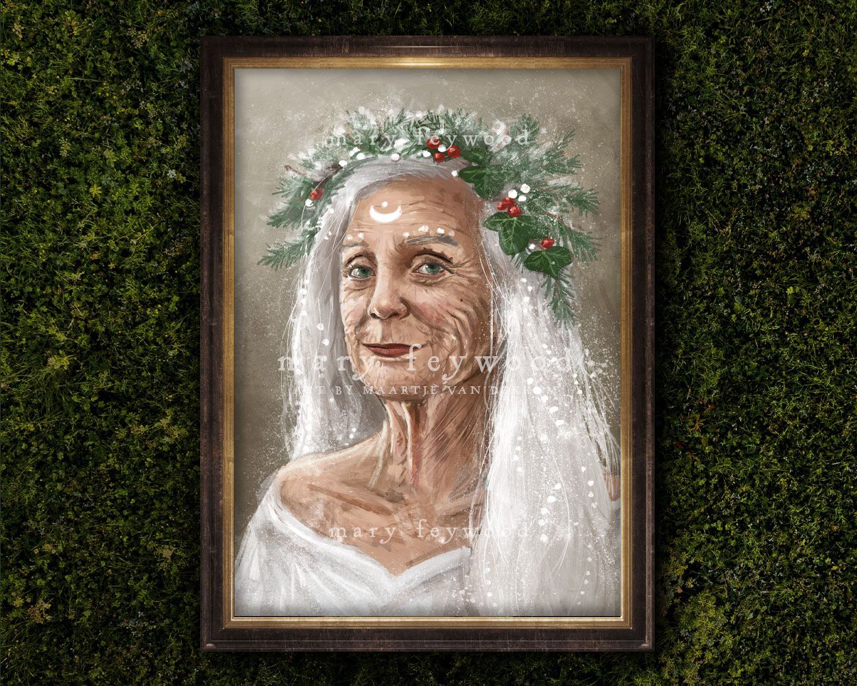 Limited Edition art print - Yule Snow Moon Crone