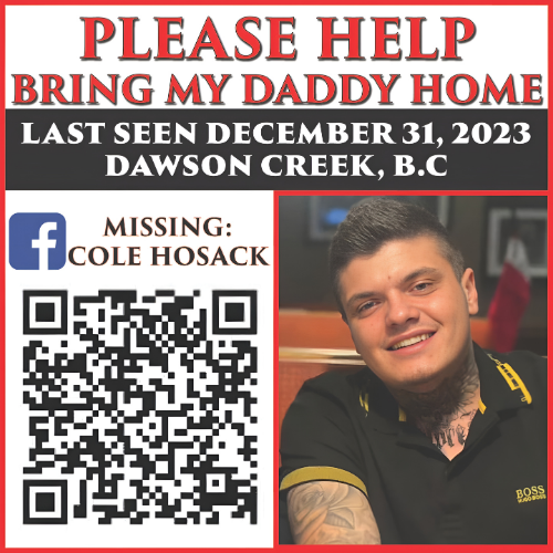 A poster asking people to help bring their daddy home