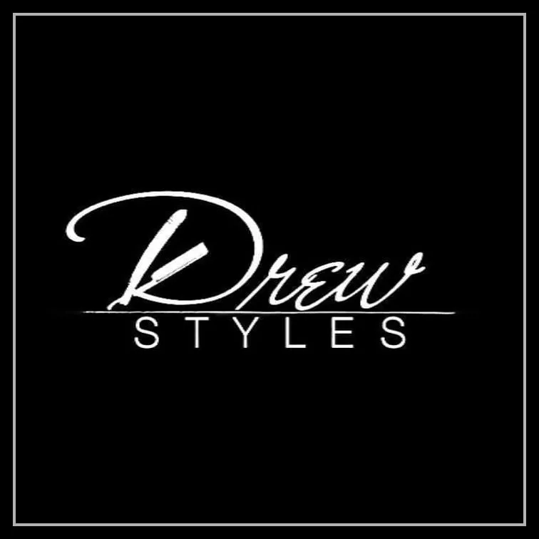The logo for drew styles is white on a black background.