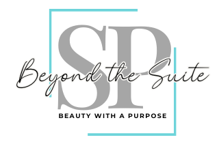 A logo for beyond the suite beauty with a purpose