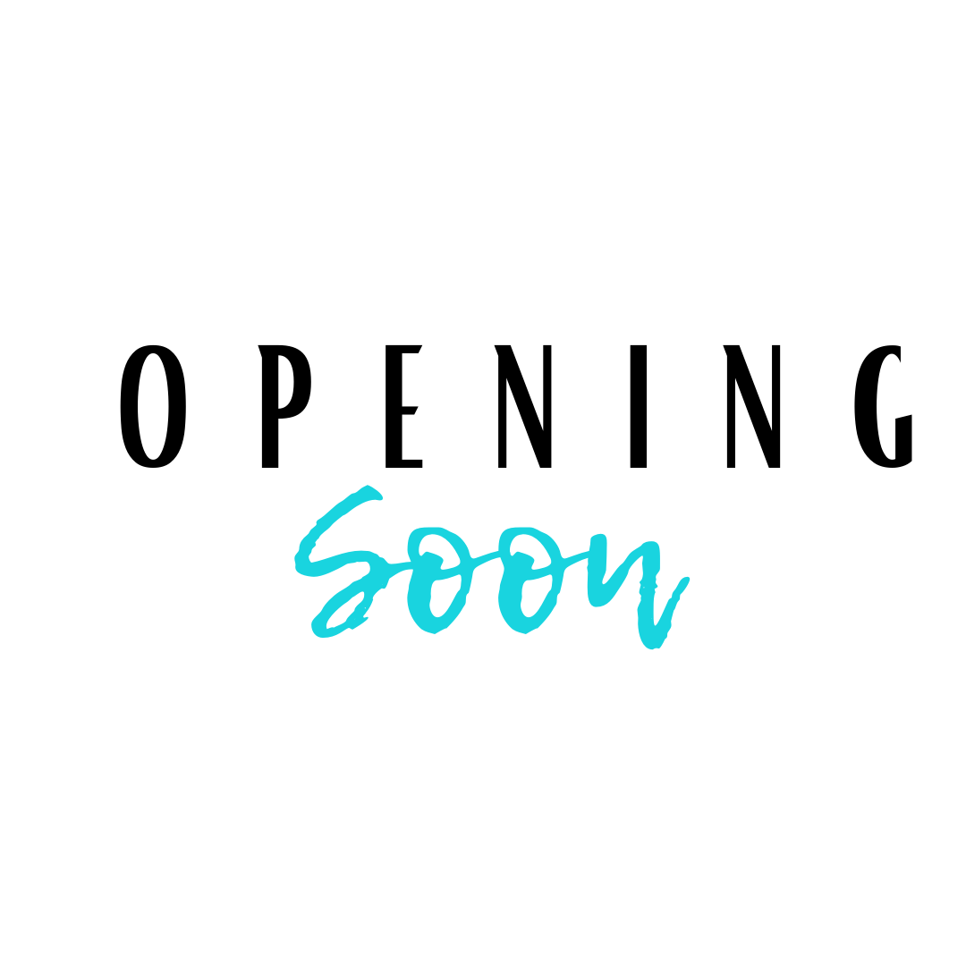 A logo that says `` opening soon '' on a white background.
