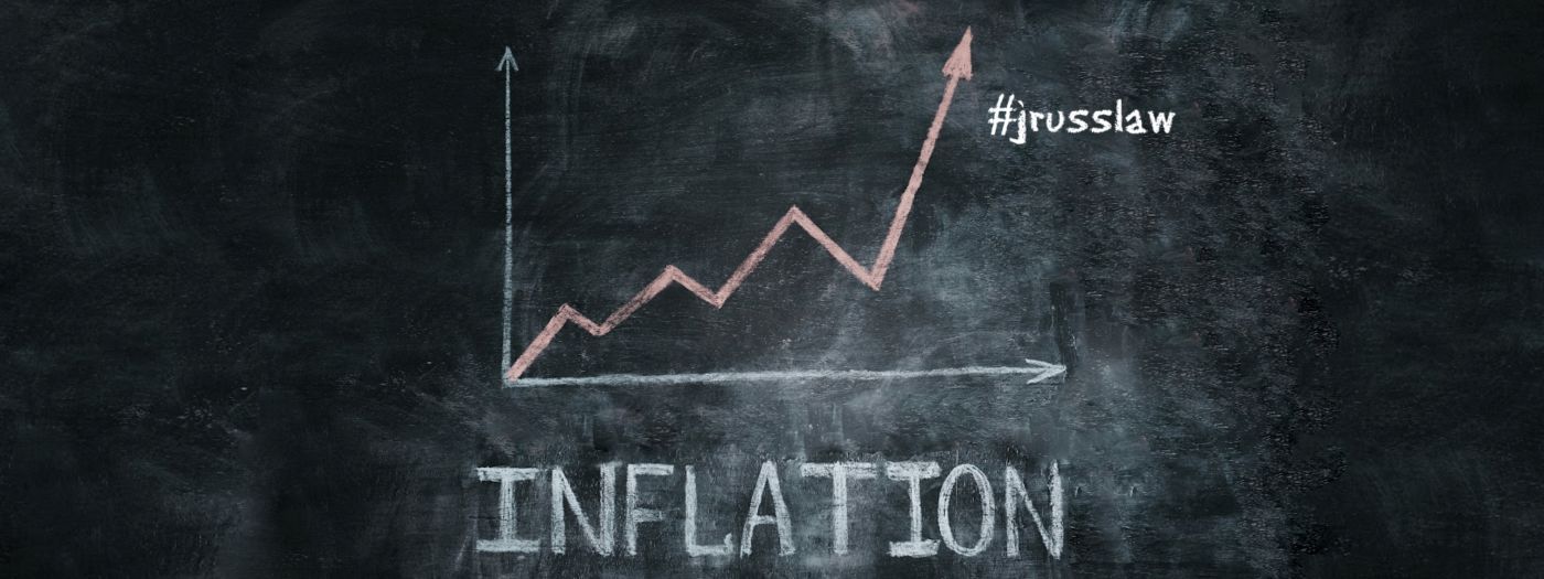 A chalkboard with a graph and the word inflation written on it.