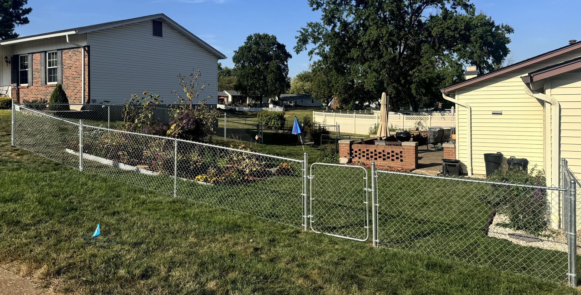 Backyard chain link fence project completed in Oakville, Missouri