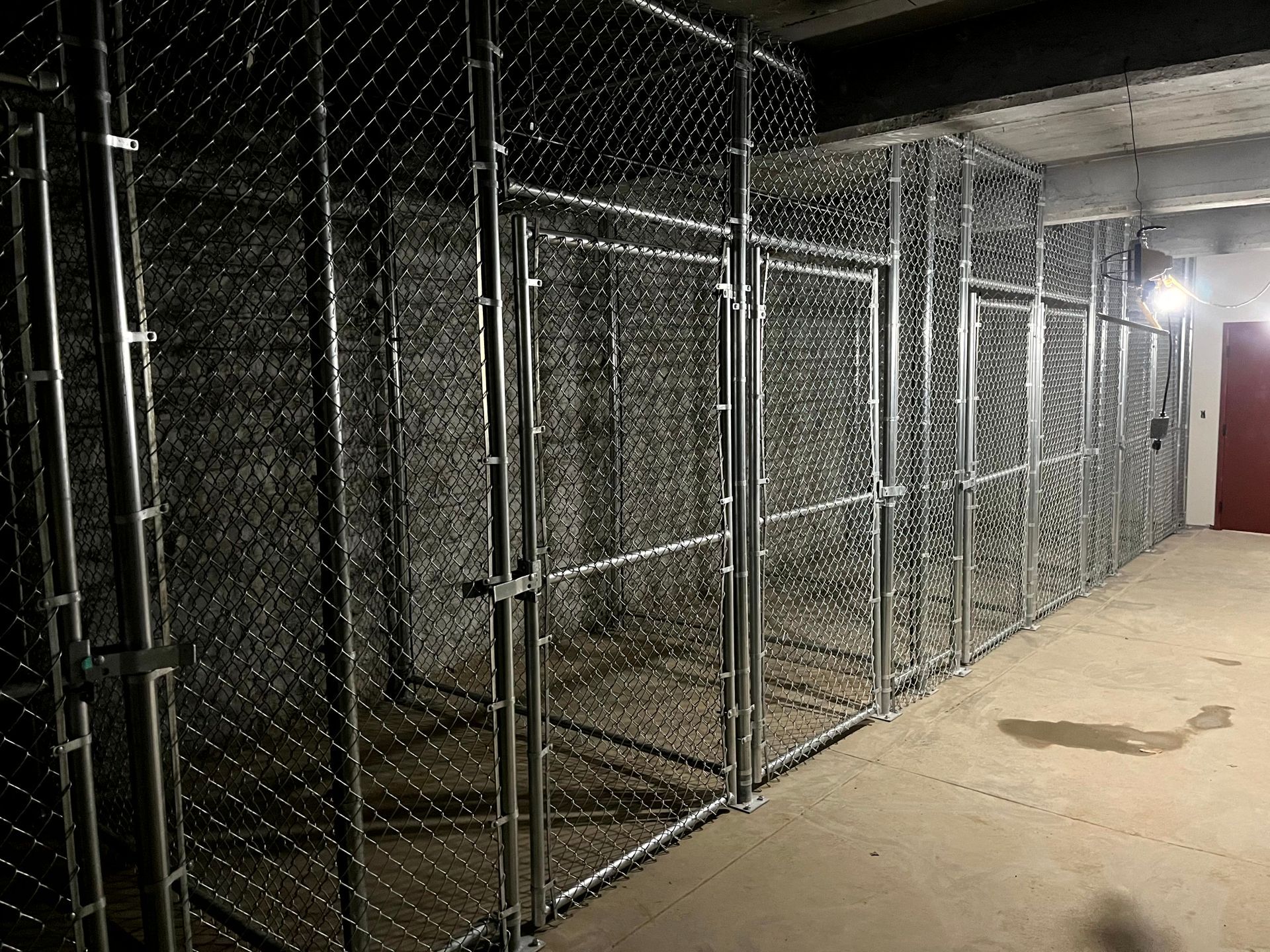 Custom indoor chain link cages built for secured storage and equipment