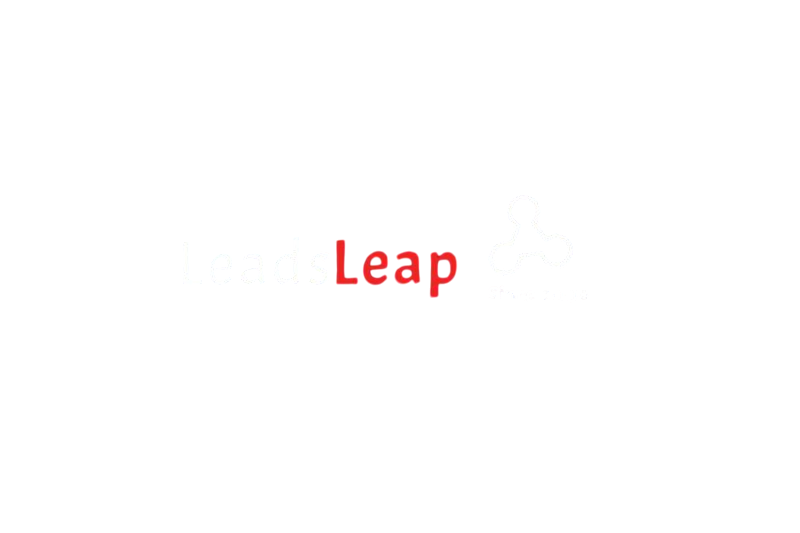 The word leap is written in red on a white background.