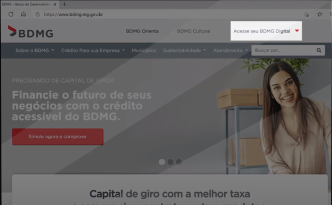 primeiro passo para solicitar segunda via do boleto BDMG